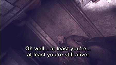 A Man In A Video Game Says Oh Well At Least You 'Re Still Alive GIF