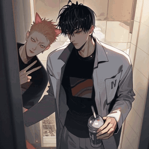 A Man In A White Jacket With The Letter N On The Pocket GIF