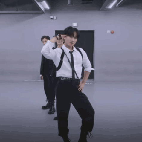 A Man In A White Shirt And Tie Is Dancing GIF