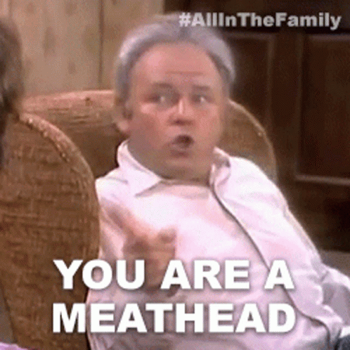 Man In White Shirt Calling You Meathead GIF