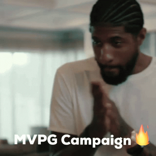 a man in a white shirt with the words mvpg campaign written below him