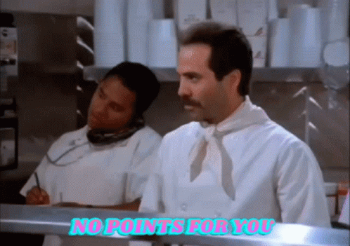 A Man In A White Shirt With The Words No Points For You On The Bottom GIF