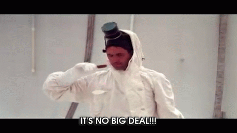 A Man In A White Suit And Top Hat Is Holding A Hammer And Says `` It 'S No Big Deal ! '' GIF