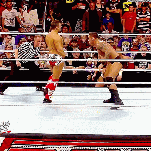 A Man In A Wrestling Ring Holds A Sign That Says " I Am A Fighter " GIF
