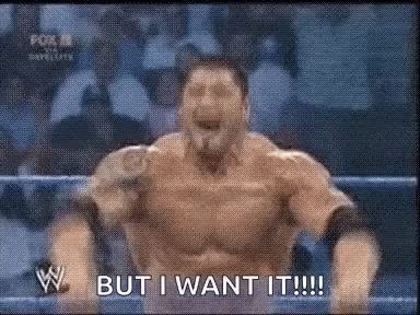 A Man In A Wrestling Ring Is Saying `` But I Want It !!! '' GIF