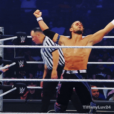 A Man In A Wrestling Ring With Tiffanyluv24 Written On The Bottom Right GIF