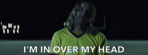 A Man In A Yellow Jersey Says I 'M In Over My Head GIF