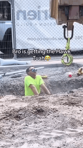 A Man In A Yellow Shirt Is Getting The Hawk Tuan GIF