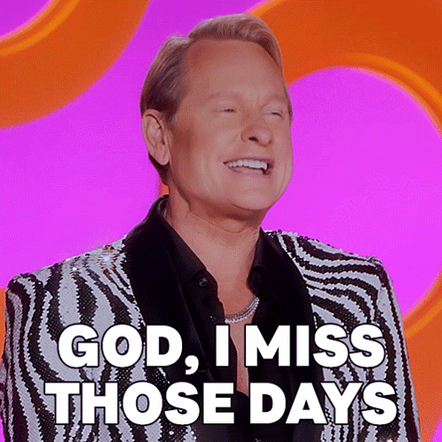 A Man In A Zebra Print Suit Is Smiling And Says God I Miss Those Days GIF