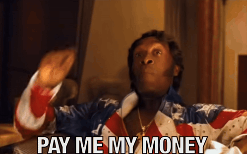 A Man In An American Flag Outfit Says Pay Me My Money GIF