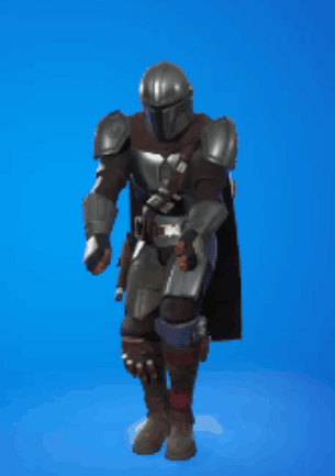 A Man In Armor Is Dancing On A Blue Background In A Video Game . GIF