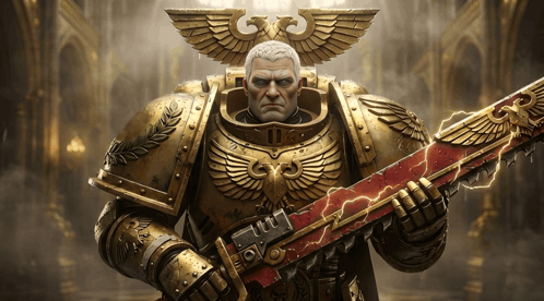 Armored Man Holding Large Sword With 11 GIF