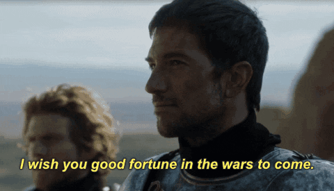 A Man In Armor Is Saying I Wish You Good Fortune In The Wars To Come GIF