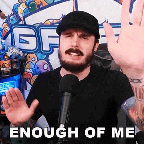 Man With Microphone Saying Enough Of Me GIF