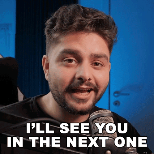 A Man In Front Of A Microphone With The Words I 'Ll See You In The Next One GIF