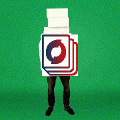 A Man Is Carrying A Stack Of Books With The Words Bought Onoks Written Below Him GIF