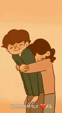 A Man Is Carrying A Woman On His Back And They Are Hugging Each Other . GIF