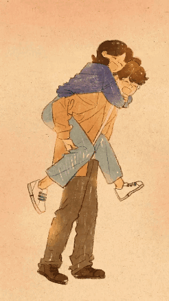 A Man Is Carrying Another Man On His Back GIF