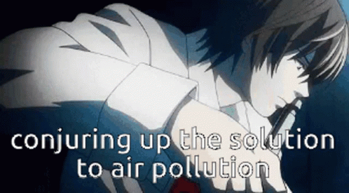 A Man Is Conjuring Up The Solution To Air Pollution GIF