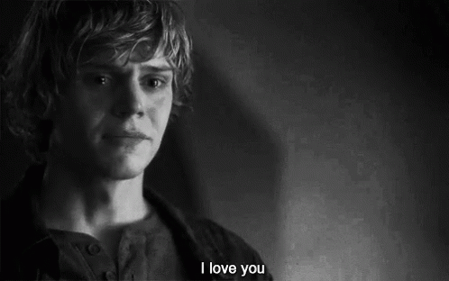 A Man Is Crying In A Black And White Photo And Saying `` I Love You '' . GIF