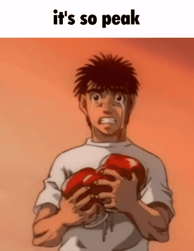 A Man Is Crying While Holding A Heart With The Words It 'S So Peak Below Him GIF