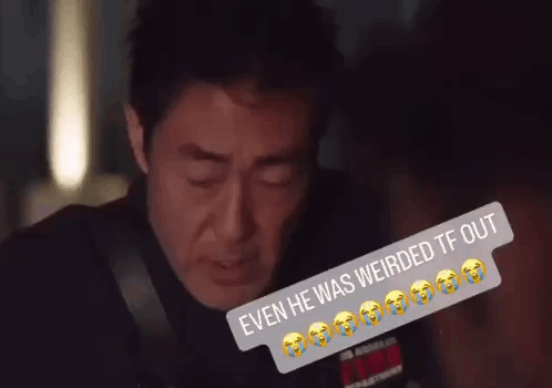 A Man Is Crying With A Caption That Says ' Even He Was Weirded Tf Out ' GIF