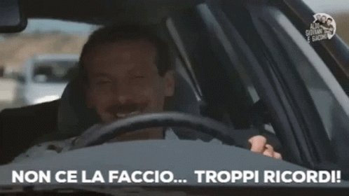 A Man Is Driving A Car And Says Non Ce La Faccio GIF