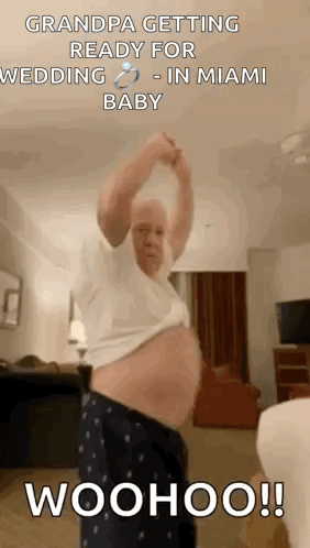 A Man Is Getting Ready For A Wedding In Miami . GIF