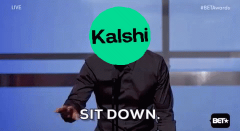 A Man Is Giving A Speech With A Kaishi Logo On His Face GIF