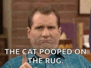 Man Giving Thumbs Up And Saying The Cat Pooped On The Rug GIF