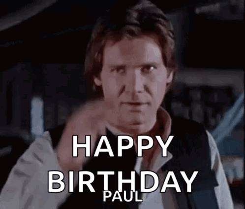A Man Is Giving A Thumbs Up And Says Happy Birthday Paul . GIF