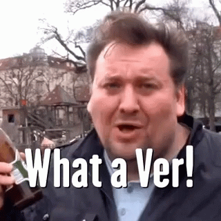 A Man Is Holding A Bottle Of Beer And Says What A Ver ! GIF