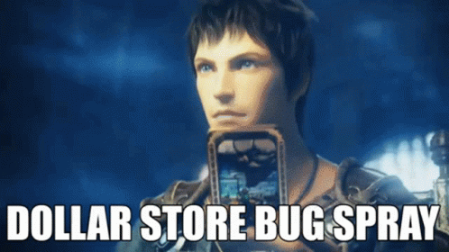 A Man Is Holding A Device In His Mouth With The Words Dollar Store Bug Spray Written Below Him GIF