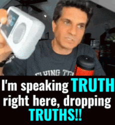 A Man Is Holding A Ipod In His Hand And Says I 'M Speaking Truth Right Here Dropping Truths GIF