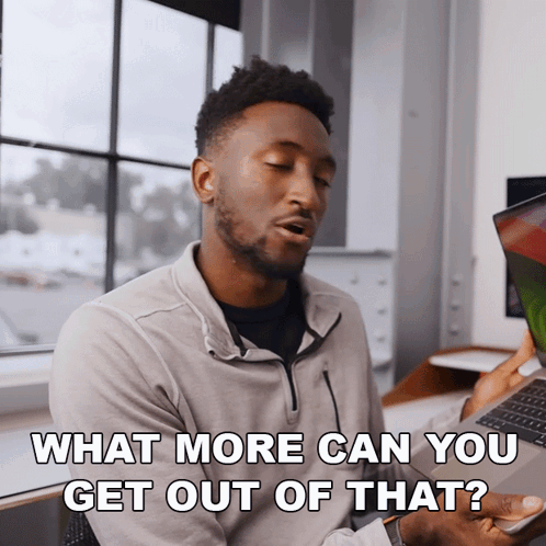A Man Is Holding A Laptop And Saying What More Can You Get Out Of That GIF