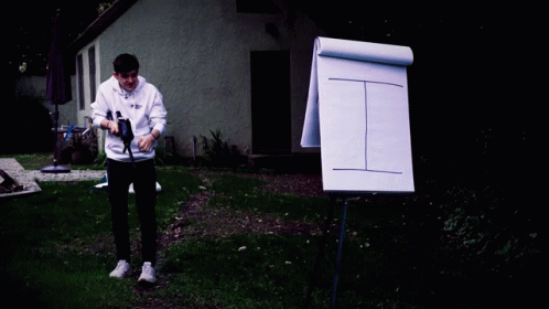 Man Holding Paintball Gun With Target Acquired Text GIF