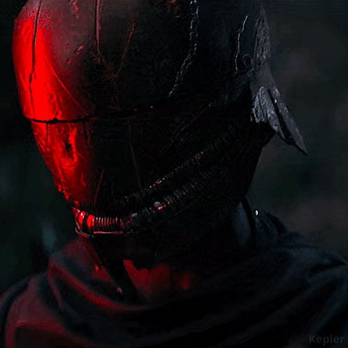 A Man Is Holding A Red Light Saber And The Word Kepler Is On The Bottom Right GIF