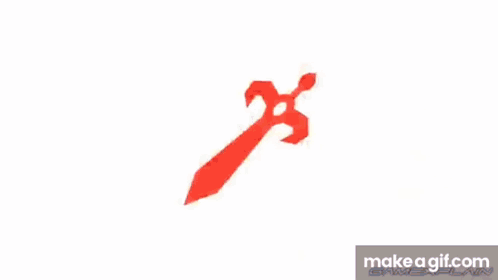 A Man Is Holding A Red Sword In A Video Game While Flying Through The Air . GIF