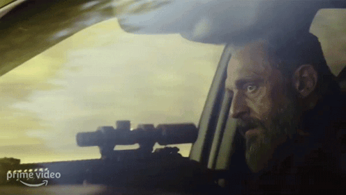 Man Holding Sniper Rifle In Car Prime Video GIF