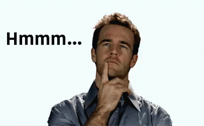 A Man Is Holding His Finger To His Chin And Thinking While Looking Up . GIF