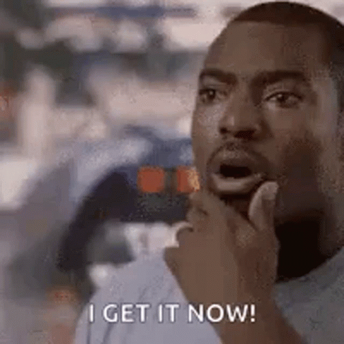 A Man Is Holding His Hand To His Face And Says `` I Get It Now '' . GIF