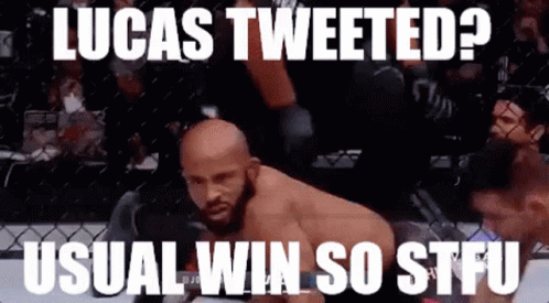 A Man Is Kneeling Down In A Cage With A Caption That Says Lucas Tweeted ? GIF