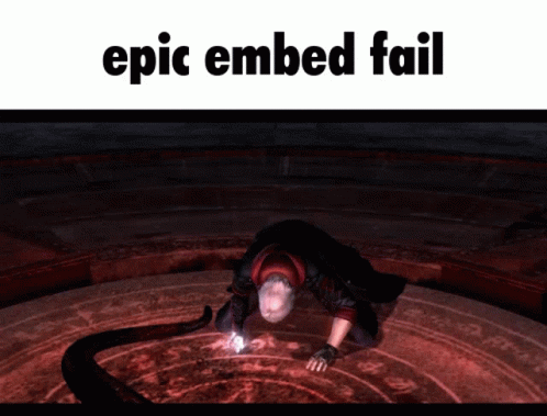 A Man Is Kneeling Down In A Dark Room With The Words Epic Embed Fail Below Him GIF
