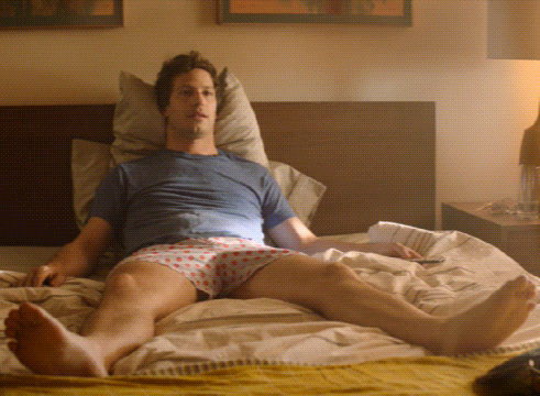 Man Lying On Bed In Underwear GIF