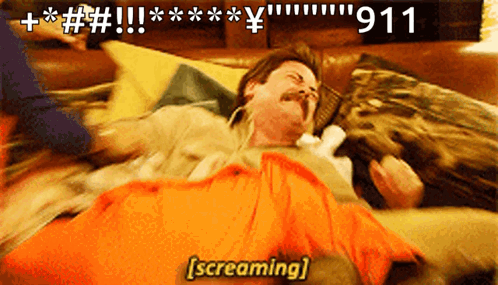 A Man Is Laying On A Bed With The Number 911 Written On The Bottom GIF