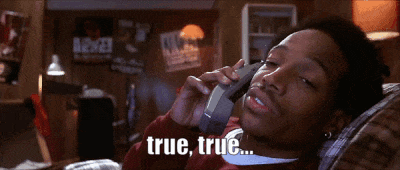 A Man Is Laying On A Couch Talking On A Cell Phone With The Words True True Written On The Bottom GIF
