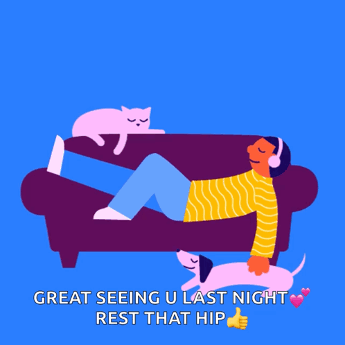 A Man Is Laying On A Couch With A Dog And A Cat And The Words Rest Is Best GIF