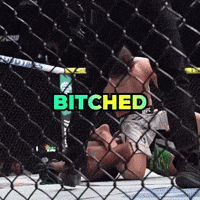 A Man Is Laying On The Ground In A Boxing Ring With The Word Bitches Above Him GIF