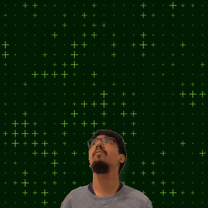 A Man Is Looking Up At The Number 10 Surrounded By Yellow Stars GIF