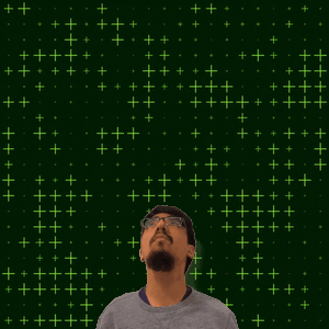 A Man Is Looking Up At The Number 12 Surrounded By Stars GIF